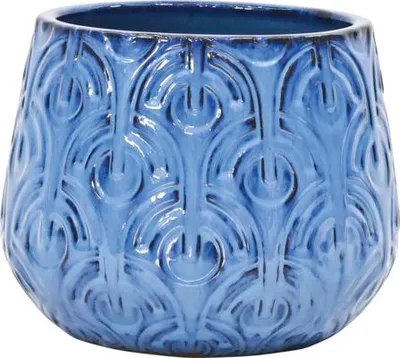 Produktbild von Pflanztopf FloraSelf Keramik glasiert Ø 30 cm H 24 cm blau