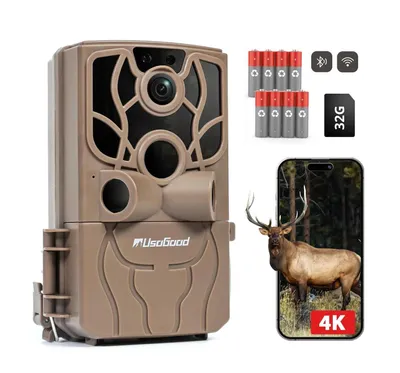Produktbild von Usogood 4K 48MP Wildkamera mit Handyübertragung APP Wildkamera Wlan mit Bewegungsmelder Nachtsicht 120 ° Weitwinkel Wildtierkamera IP66 Wasserdicht