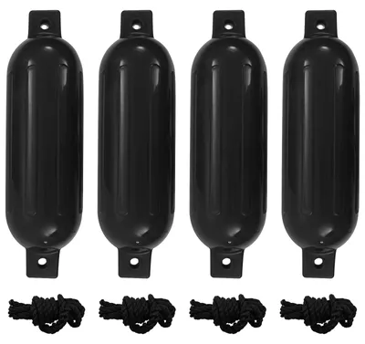 Produktbild von Bootsfender 4 Stk. Schwarz Ø 14x50 cm PVC