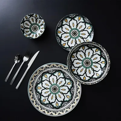 Image de Assiette Mandala Vert D19cm