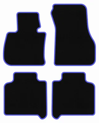 Productafbeelding van Velours automatten voor BMW 2 F46 vanaf 2015 – 4-delig, zwart/blauw, op maat – Wielganizator CARLUX