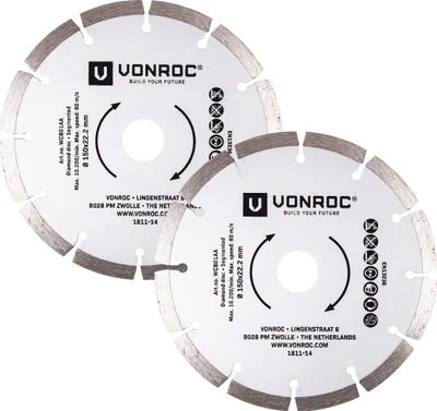 Produktbild von Vonroc Diamantsägeblatt Mauernutfräse - universell 150 mm - 2 Stück
