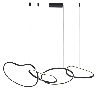 Zdjęcie produktu dla Lampa wisząca LED FONTE czarna 60W Odcienie bieli 5300lm metal wym:150x130x38cm IP20 Italux