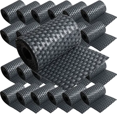 Produktbild von ECI © Poly-Rattan Sichtschutzstreifen für Doppelstabzaun 19 | 255cm Anthrazit RD03 25 Rollen