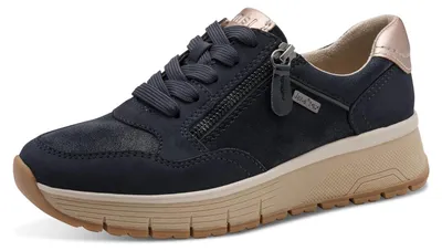 Produktbild von Jana Damen Sneaker flach mit Schnürsenkeln Vegan, Navy, 36