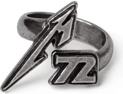 Image de Bague Metallica unie M72 couleur argent – Produits dérivés de groupe, groupes, cadeaux – Étain – Tailles L-XL