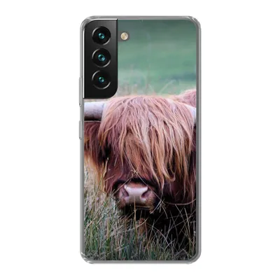 Produktbild von MuchoWow® Handyhülle Schutzhülle Hülle für Samsung Galaxy S22 Plus Schottischer Highlander - Hörner - Gras Silikon Softcase Handy Hülle - Schutzabdeckung