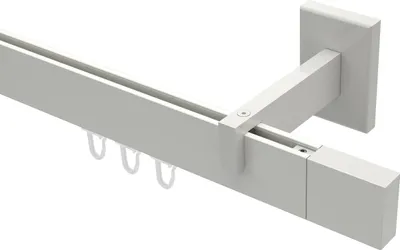 Produktbild von Interdeco Innenlaufstange / Gardinenstange mit Innenlauf Weiß, Typ Smartline Lox (Quader), 14x35 mm 1-läufig, 140 cm