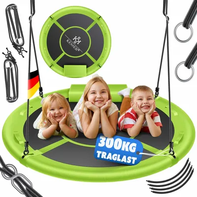 Produktbild von KESSER® Nestschaukel 120cm Tellerschaukel Hängeschaukel Rundschaukel Schaukel verstellbar Garten-Schaukel Kinderschaukel Indoor - Outdoor-Schaukel für Kinder & Erwachsene