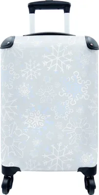 Produktbild von MuchoWow® MuchoWow® Koffer Handgepäck Trolley Rollkoffer Kleine Reisekoffer mit 4 Rollen - Winter - Schneeflocke - Design - Cabin Size < 55x40x23 cm & 55x40x20 cm - Fotokoffer - Kabinenkoffer - Boardg