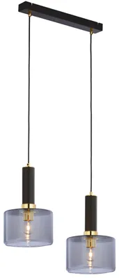 Obrázok produktu pre Závesná lampa VANES, čierna dymová, 2xE27x40W, kov, rozmery: 80x52x20 cm, IP20, Jupiter