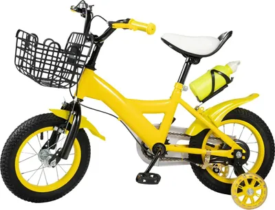 Produktbild von Kinderfahrrad - 30 cm Laufradgröße - Mit Stützrädern - Pedalbeleuchtung - Für Jungen und Mädchen 2–11 Jahre - Gelb