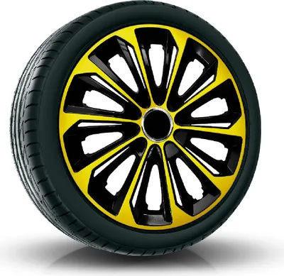 Produktbild von Radkappen Radzierblenden EINZELN (1Stück) 14 Zoll gold/schwarz EXTRA STRONG Z458352