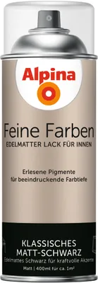 Produktbild von Alpina Feine Farben Sprühlack matt schwarz 400 ml