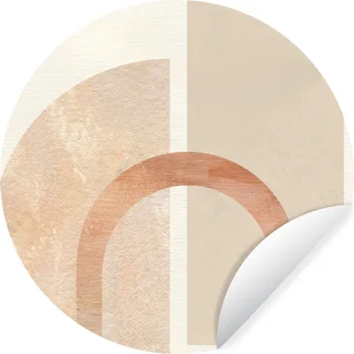 Produktbild von MuchoWow® Runde Wandtattoo - Wandsticker Tapete Aufkleber Rosa - Beige - Abstrakt Ø 100 cm Selbstklebend und Repositionierbar - Wandaufkleber - Kreis - Tapetenkreis - Wandbild rund - Schlafzimmerdekoration - Wanddeko - runde Tapete - Kunst für zu Hause