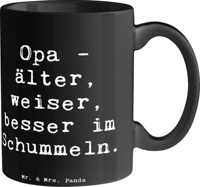 Produktbild von Mr. & Mrs. Panda Geschenktasse Spruch Opa Weisheit - Schwarz - Geschenk, Kaffeetasse, Verwandte, Spiele, Becher, Dankeschön, Tasse mit, Geburtstage, Familie, Großpapa