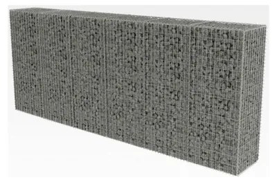 Produktbild von Gabionenwand mit Deckel Steingabionen Gabione Steinkorb Verzinkter Stahl 300×50×150 cm