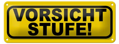 Produktbild von Blechschild Hinweis 27x10cm Vorsicht Stufe Dekoration
