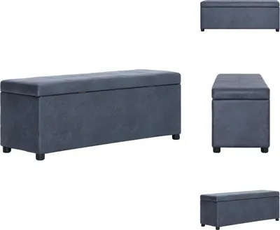 Zdjęcie produktu dla vidaXL Ławka ze schowkiem 116 cm szara zamszowa - Ławki do przedpokoju i komody