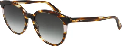 Zdjęcie produktu dla Okulary przeciwsłoneczne damskie Longchamp LO752S w brązowe paski 55/19/140
