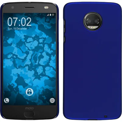 Produktbild von PhoneNatic Case kompatibel mit Lenovo Moto Z2 Force - Hülle blau gummiert Hard-case Cover