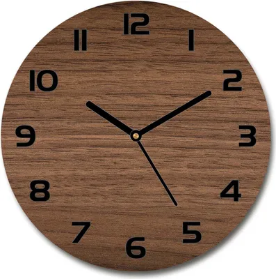 Produktbild von Wanduhr aus Glas 30fi Glasbild Glasuhr Gehärtetes Glas - schwarze-zeiger - Wooden background