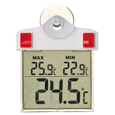 Obrázok produktu pre Prírodný digitálny okenný teplomer 13x10x3 cm 6080078