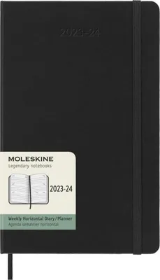 Produktbild von Moleskine 18 Monate Wochenkalender 2023/2024, L/A5, 1 Wo = 2 Seiten, Horizontal, Hard Cover, Schwarz
