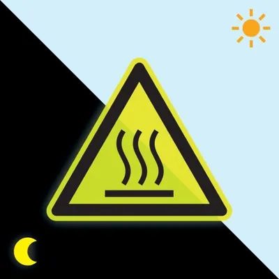 Produktbild von PERMALIGHT power langnachleuchtend Warnschild Warnung vor heißer Oberfläche, ...