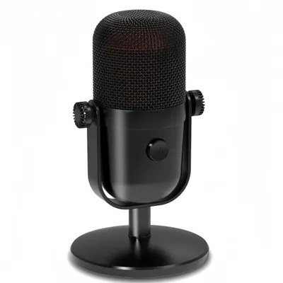 Produktbild von USB-Kondensatormikrofon - Tischmikrofon-Set - Kabellos - Integrierter Akku - RGB-Beleuchtung - Podcast/Streaming - Schwarz