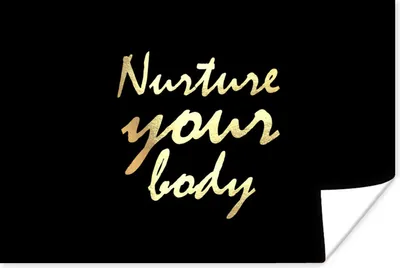 Produktbild von MuchoWow® Poster Zitate - Gesund - Gold 120x80 cm - Bilder