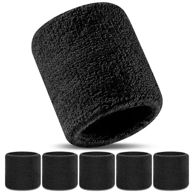 Immagine prodotto di Fasce polso assorbenti - Set da 6 - Cotone - Nero