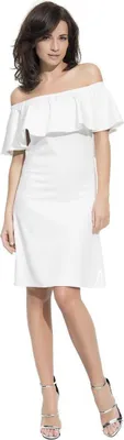 Produktbild von Kleid Elegant Bandeau Rüschen; Ecru XL/42