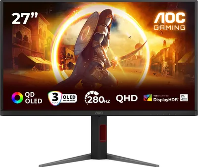 Zdjęcie produktu dla AOC G4 Q27G4ZD, 67,3 cm (26.5"), 2560 x 1440 px, Quad HD, QD-OLED, 0,03 ms, Czarny, Czerwony