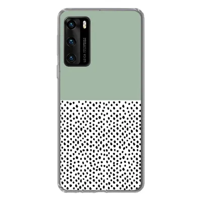 Produktbild von MuchoWow® Handyhülle Schutzhülle Hülle für Huawei P40 Polka dots - Grün - Schwarz Silikon Softcase Handy Hülle - Handytasche