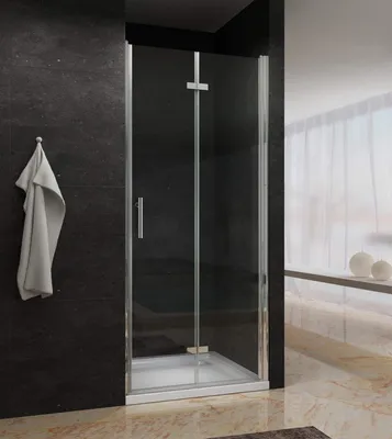 Produktbild von AQUABATOS Nischentür Dusche 75 x 195 cm faltbar Duschtür in Nische 6 mm Klarglas mit Nanobeschichtung Duschwand Duschkabine Glaswand