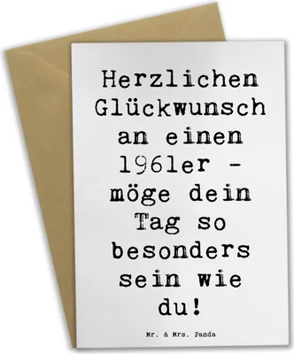Produktbild von Mr. & Mrs. Panda babykarte Spruch 1961 Geburtstag - Weiß - Geschenk, weihnachtskarten, besondere Momente, Happy Birthday, Grußkarte, Erinnerungen, Klappkarte, osterkarten