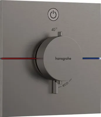 Produktbild von Fertigmontageset ShowerSelect Comfort E Thermostat, UP brushed black chrome brushed black chrome