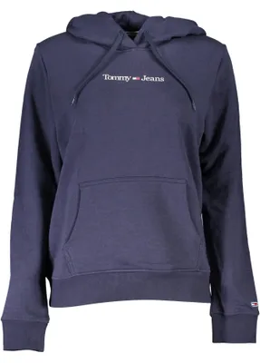 Produktbild von Damenpullover Blau: Angerauter Langarm-Hoodie mit Kängurutasche
