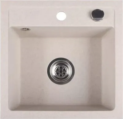 Produktbild von QLS Spülbecken 44x44 cm Granit mit automatischem Siphon Bella Beige 1-Becken 11182