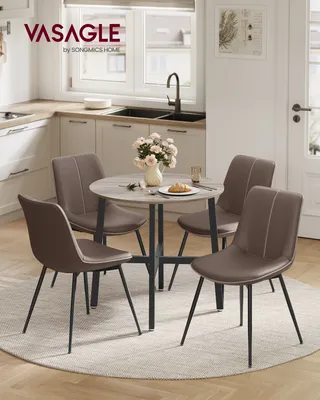 Produktbild von VASAGLE Esstisch, 80 x 75 cm (Ø x H), runder Küchentisch, Industrie-Design, Greige