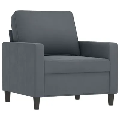 Image de Ensemble de canapés 3 pcs avec coussins gris foncé velours