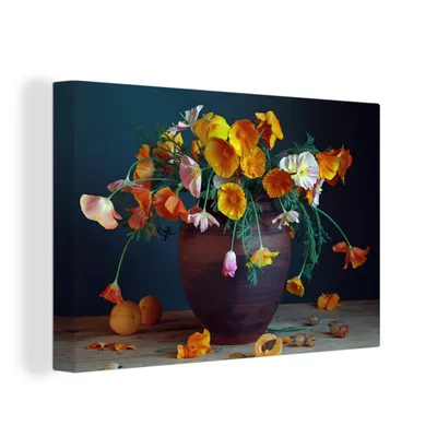 Produktbild von OneMillionCanvasses® - Leinwandbilder - 150x100 cm, Vase - Farben - Stilleben, Wandbilder Kunstdruck Wanddekoration
