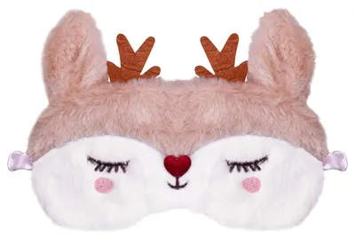Produktbild von Weihnachts-Rentier-Schlafmaske, niedliche 3D-Schlafmaske aus weichem Plüsch mit Cartoon-Augenmaske, lustige Kinder-Schlafmaske mit Rentiermotiv für Nickerchen, Reisen, Kinder, Mädchen und Frauen (A)
