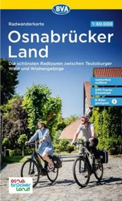 Obrázok produktu pre Cyklistická mapa BVA Cyklistika v Osnabrücker Land 1:60 000, odolná voči roztrhnutiu a poveternostným vplyvom, GPS stopy na stiahnutie