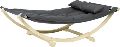 Produktbild von AMAZONAS XXL Schwebebett Lounge Bed Schwebeliege Anthracite inkl. Holzgestell