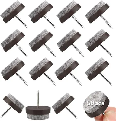Produktbild von Filzgleiter Stuhl 50 Stück Filzgleiter Nagel Profi Möbelgleiter/Stuhlgleiter Filz zum Nageln für Laminat Parkett Sessel - Ø 22 mm