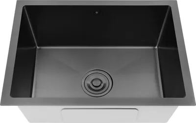 Immagine prodotto di Lavello da cucina - Vasca singola rettangolare - 55×40×22 cm - Acciaio inox 304 - Sottotop - Con rubinetteria - 1 foro - Nero