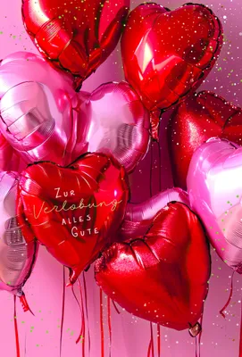 Produktbild von Verlobung  Karte mit Briefumschlag Herzförmiges Luftballon
