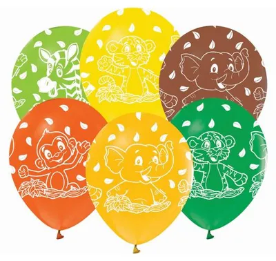 Produktbild von GoDan Safari Motiv Luftballons Set 5 Stück für Kindergeburtstag ca. 30 cm